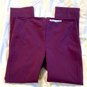 Veronica Beard - plum stretchy cigarette pants, ankle length - EUC 8
